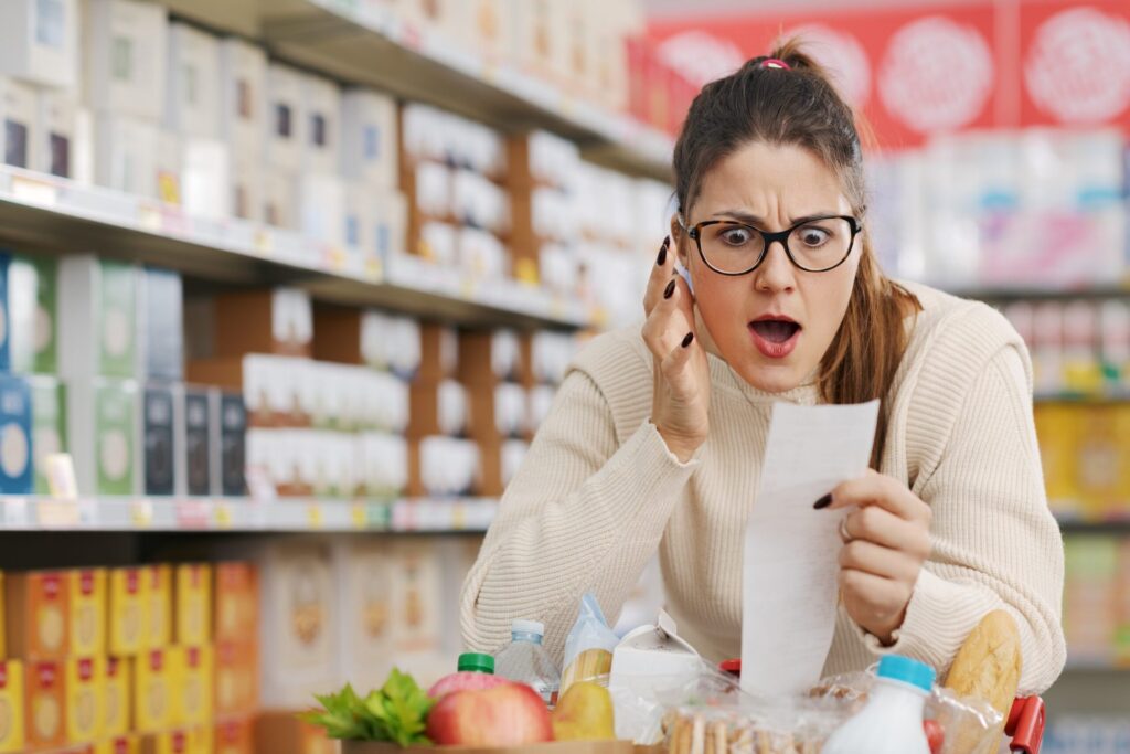 Throw These 5 Grocery Items Back on the Shelf: Supermarket Insiders Say They’re a Rip-Off Shocked shopper in the grocery store