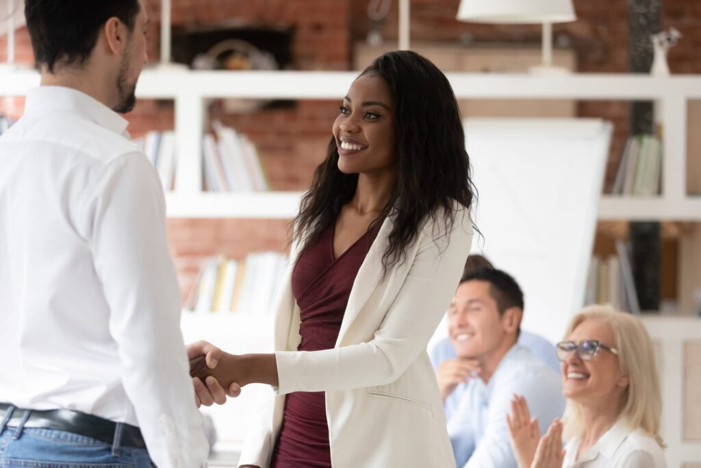 Woman with a new job