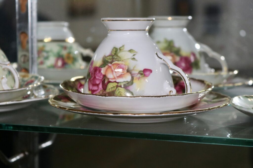 Antique floral bone china