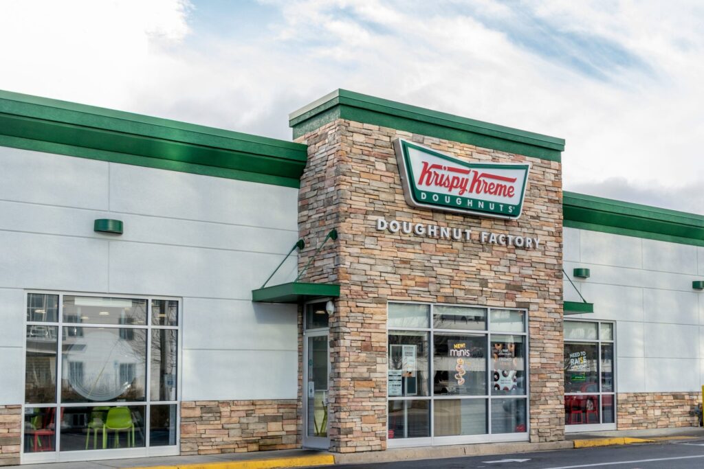 11 Great Food Discounts and Deals This Wednesday Krispy Kreme store in Charlotte, North Carolina, USA.