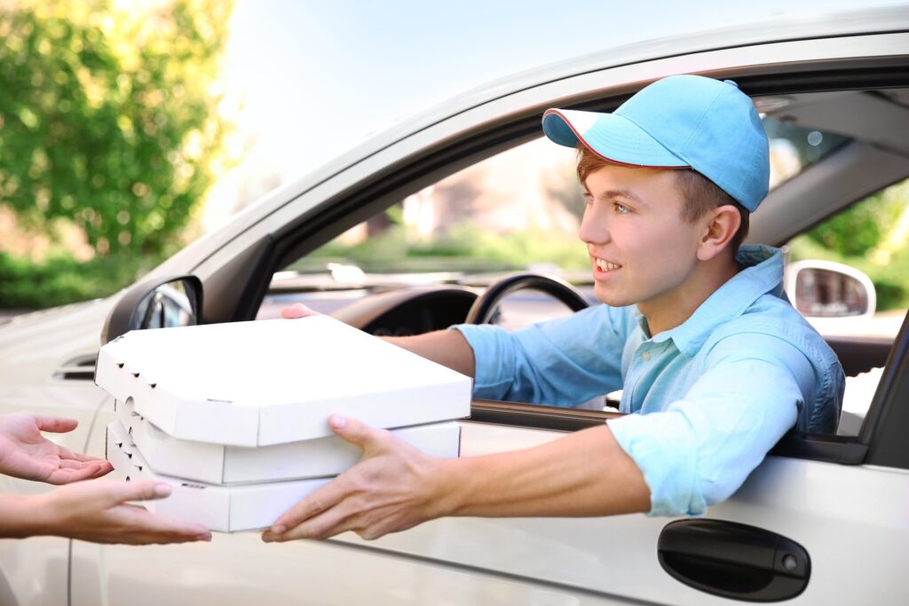 Driver delivering food